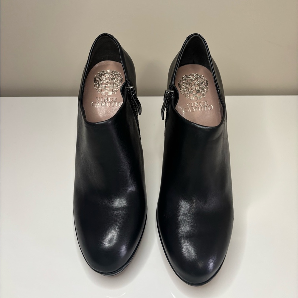Vince Camuto Black Nappa Elvin Platform Ankle Stiletto Booties - Picture 2 of 7